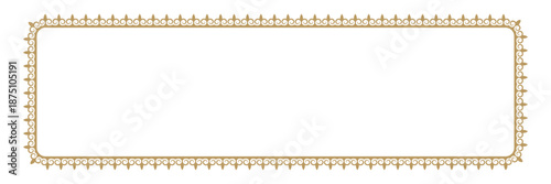 Decorative rectangle frame with ethnic of nomad people print. Ethnic pattern design. Oriental border. Vector