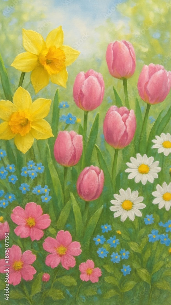 Fototapeta premium Vibrant floral spring garden