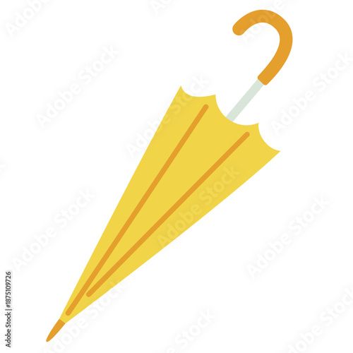 ステルカラーで描かれたシンプルな閉じた傘のイラスト