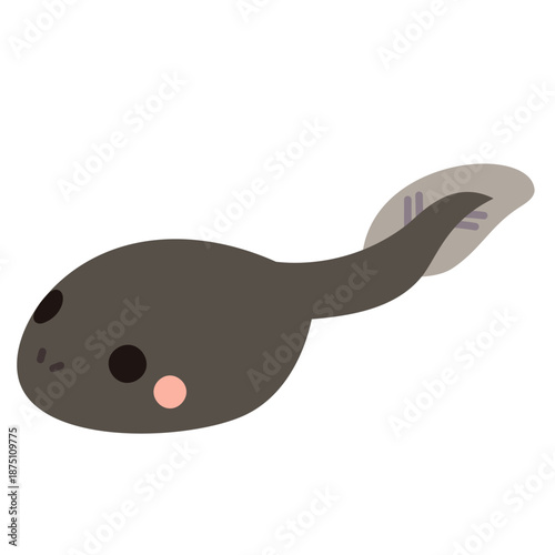 パステルカラーで描かれたかわいいおたまじゃくしのイラスト