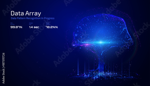 A digital tree structuremade of glowing data streams and interconnected nodes. This visualization of neural networks, organizational data flow, blockchain structures,ideal for tech presentations