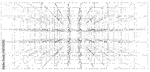 Abstract technology background with binary code digital tunnel. Concept of big data, artificial intelligence, cyberspace, and digital transformation vector background with perspective and copy space.