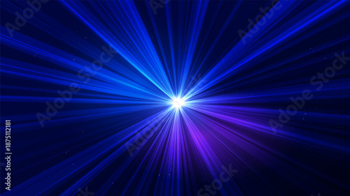 Futuristic blue digital light rays converging into a bright core, representing data transmission, high speed technology, energy flow, virtual space, artificial intelligence digital vector background