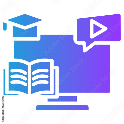 Learning Platform glyph gradient icon