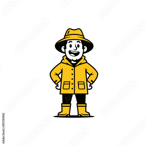 cartoon construction worker with helmet vector illustration