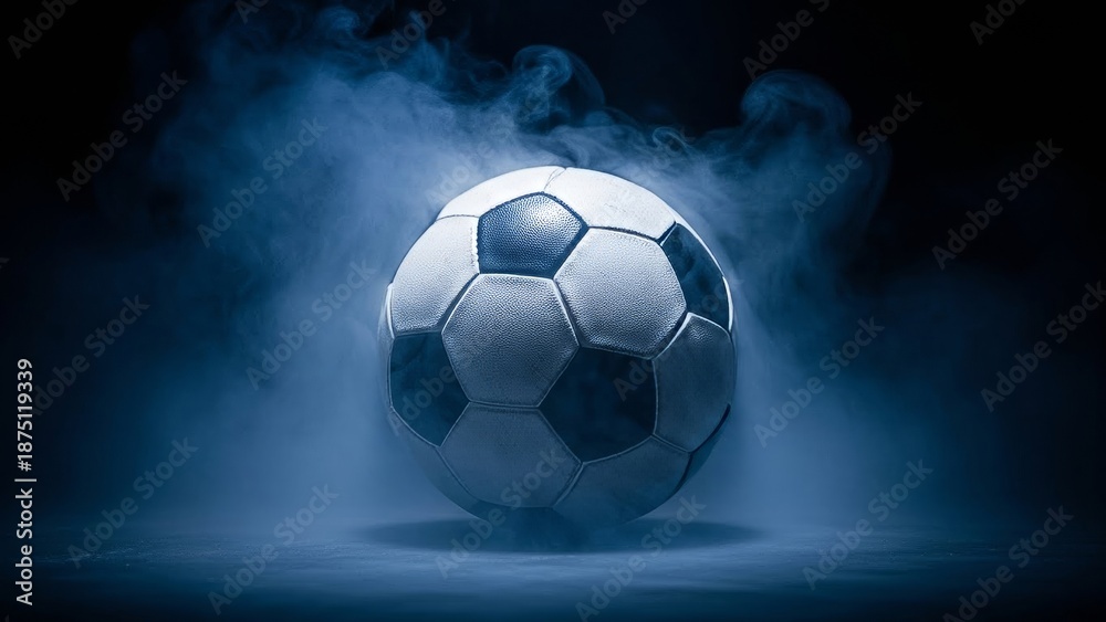 Fototapeta premium Gold winner trophy cup and soccer ball on green grass field corner line