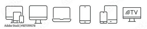 Setup thin line icon set. Web minimal editable stroke icons