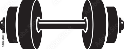 Black dumbbell with two round weights fitness exercise
