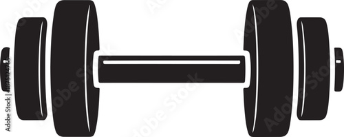 Black dumbbell with two weights on either side fitness exercise