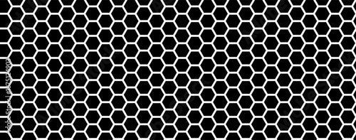 Honeycomb pattern with hexagon mesh. Texture bee comb grid. Flat vector illustration background.	