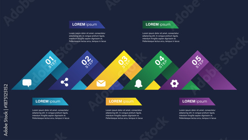 Modern colorful design infographics template for data visualization and creating financial presentations or reports.