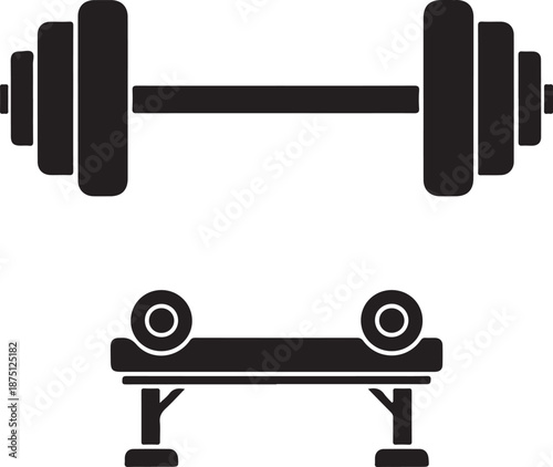 Dumbbell and bench fitness exercise