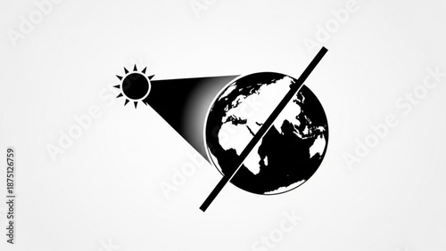 Eclipse of the Earth with Sun Shadow Illustration