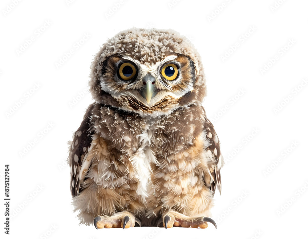 Obraz premium Adorable Baby Owl with Large Round Eyes