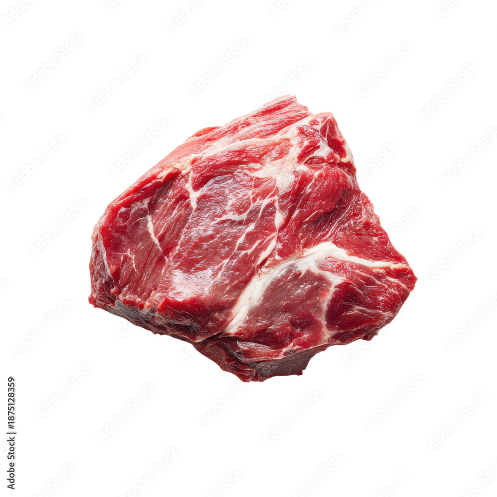 Fototapeta premium A raw cut of red meat on a black background