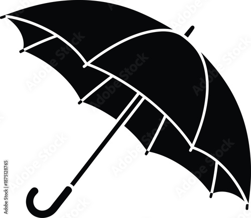 Black umbrella icon on white background.
