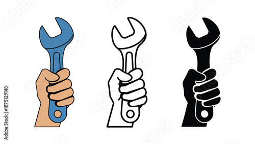 Hand holding a versatile wrench tool, perfect for DIY and repair projects