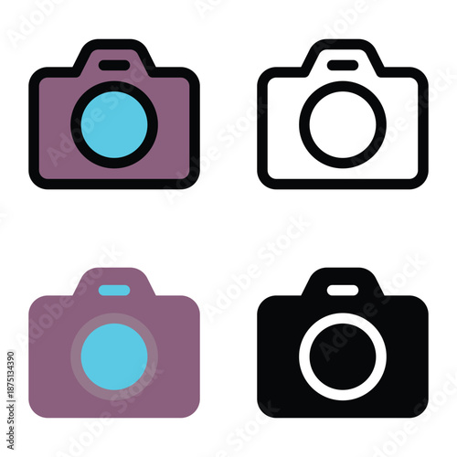 Camera Icons for E commerce Product Photography Suitable For Mobile Apps, Web Apps And Print Media. Multiple Style Icons, 