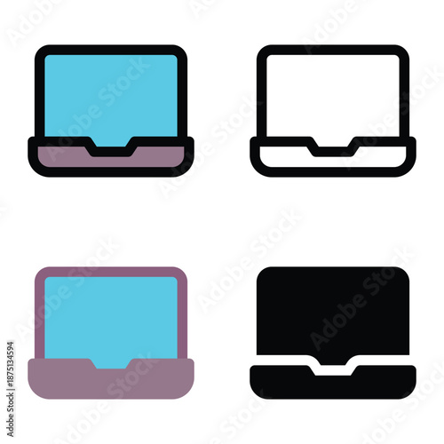 Laptop Screen Icons for E commerce Website and App Suitable For Mobile Apps, Web Apps And Print Media. Multiple Style Icons, 