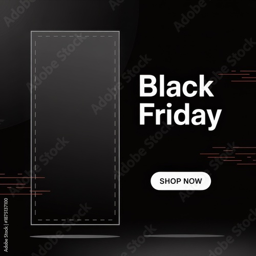 Vector Minimalist Black Friday Banner — Dark Gradient Hero with 