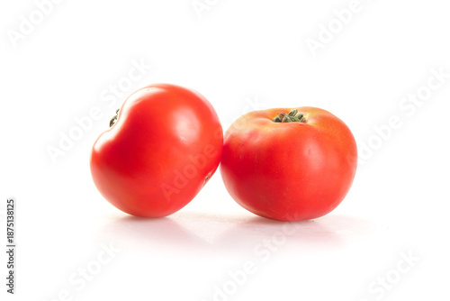 Fresh Red Tomatoes on White Background