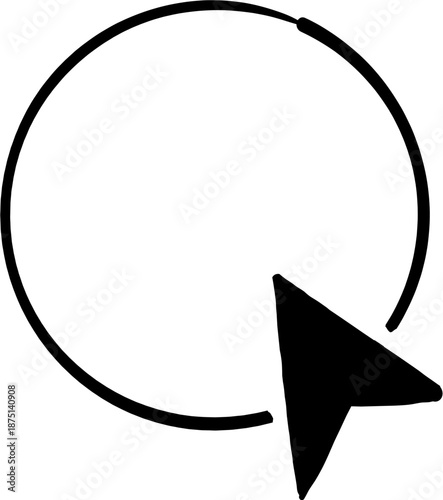 Hand pointer, mouse pointer, arrow hand drown doodle sketch click here action