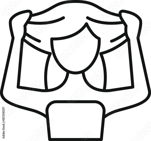 Woman pulling facial skin checking for elasticity and anti aging care