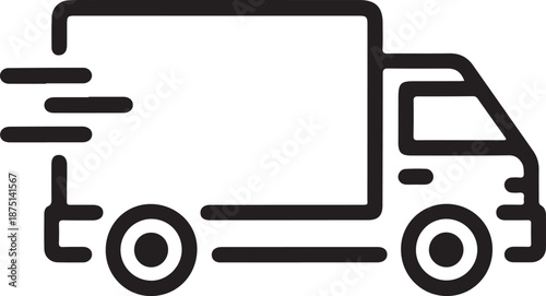 Express Delivery Truck Shipping Outline Icon