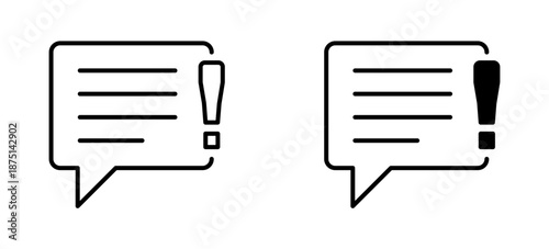 Speech bubble and attention icon