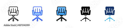 Office Chair Icon Collection With Multiple Styles