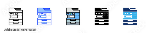 Office Printer Icon Collection With Multiple Styles
