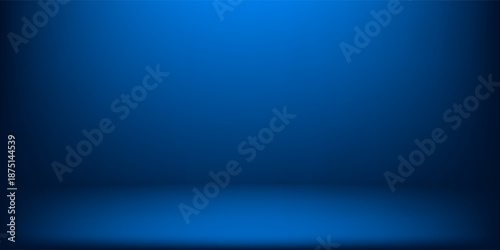 smooth gradient dark blue light studio room with copy space for you design background