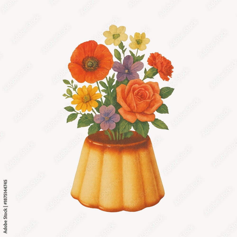 Fototapeta premium Colorful flowers in jelly mold