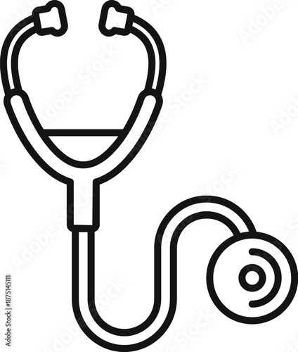 Stethoscope icon representing healthcare, medical diagnosis, and doctor examination