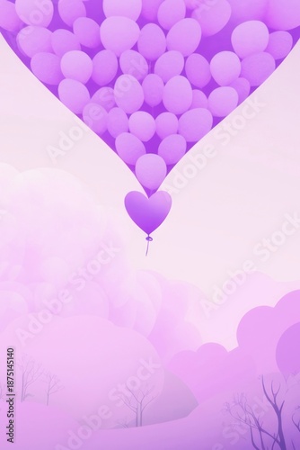 Abstract illustration, colorful background with heart elements. Glowing backdrop, love concept, space for text 