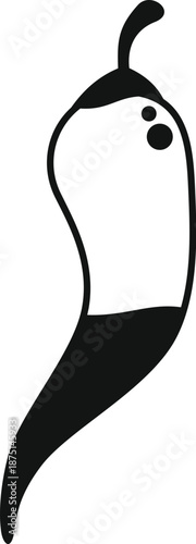 Chili pepper line art illustrating a hot and spicy food ingredient