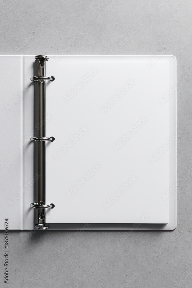 Fototapeta premium Blank binder with open rings.