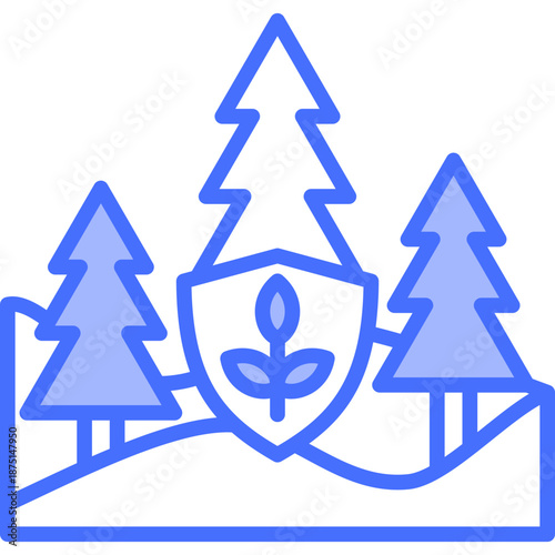 Forest Preservation blue icon