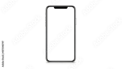 A sleek and modern smartphone outline on a clean white background