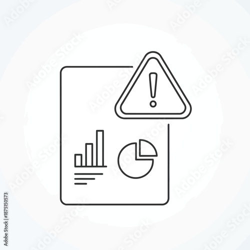 Warning symbol over data report