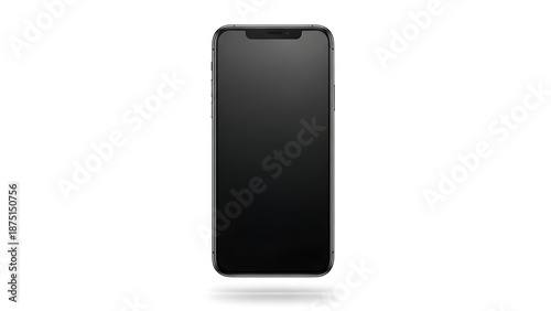 A sleek and modern black smartphone with a minimalist design and subtle reflection