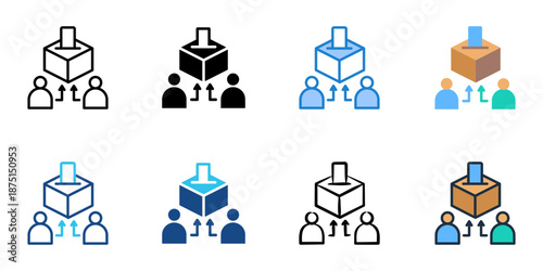 Ballot Access icons set multiple style collection. Editable stroke 
