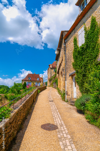 Street Limeuil France the Dordogne French historic medieval travel destination
