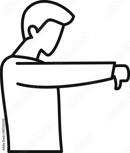 Person showing thumbs down gesture symbolizing rejection and negativity