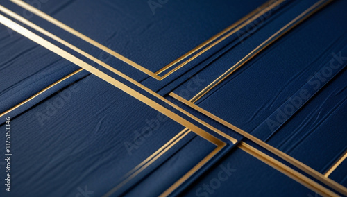 Elegant Corporate Abstract Background in Deep Blue and Gold Geometric Style