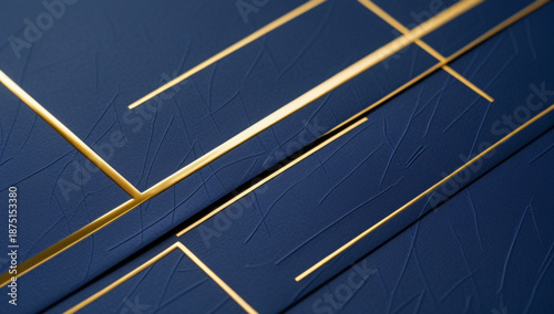 Elegant Corporate Abstract Background in Deep Blue and Gold Geometric Style