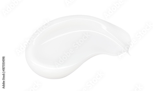 Konstfotografi Close-up of a white, creamy lotion brushstroke on a transparent background, smoo