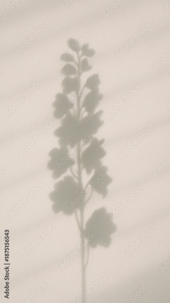 Naklejka premium Minimalist floral shadow art mobile wallpaper