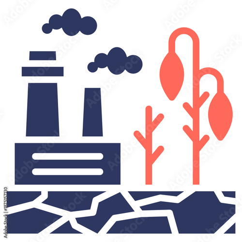 Environmental Damage glyph color icon