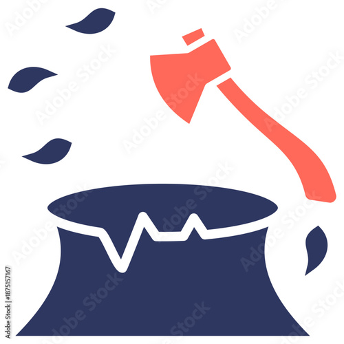 Deforestation Issue glyph color icon